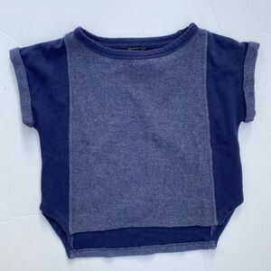 Banana republic oversized cap sleeve sweater top navy blue S petite